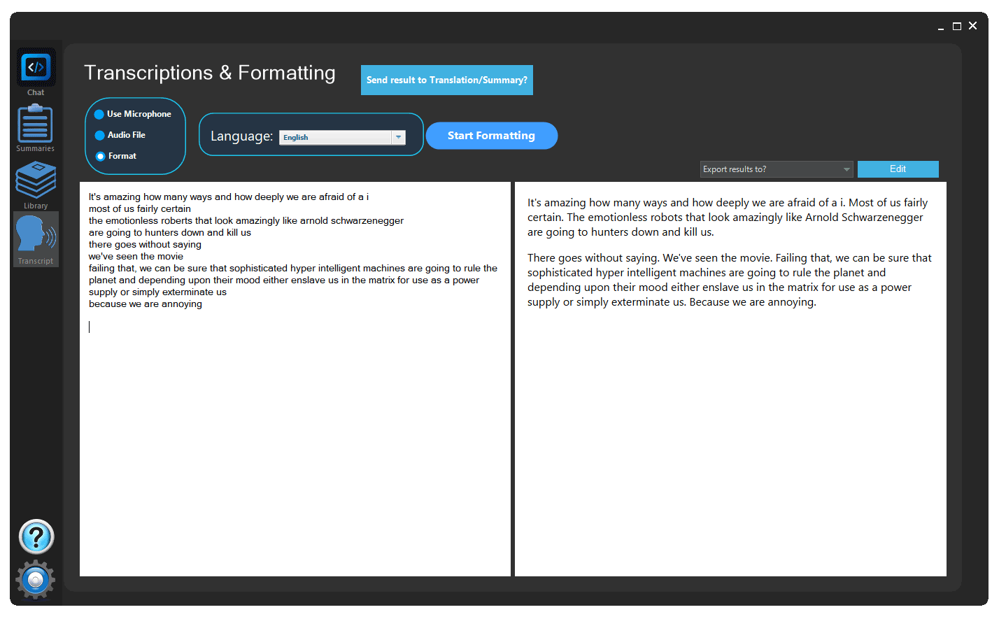 RAGU Transcriptions and Formatting